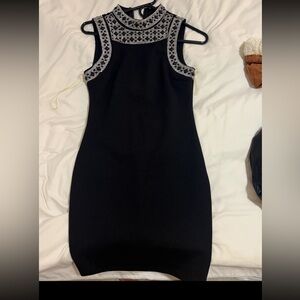 Black and silver bodycon mini dress size small